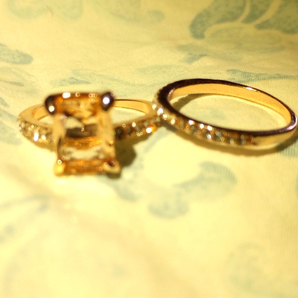 NEW! DAINTY Rose Gold Princess Cur Morganite Engagement Wedding Ring Set… - Picture 9 of 9